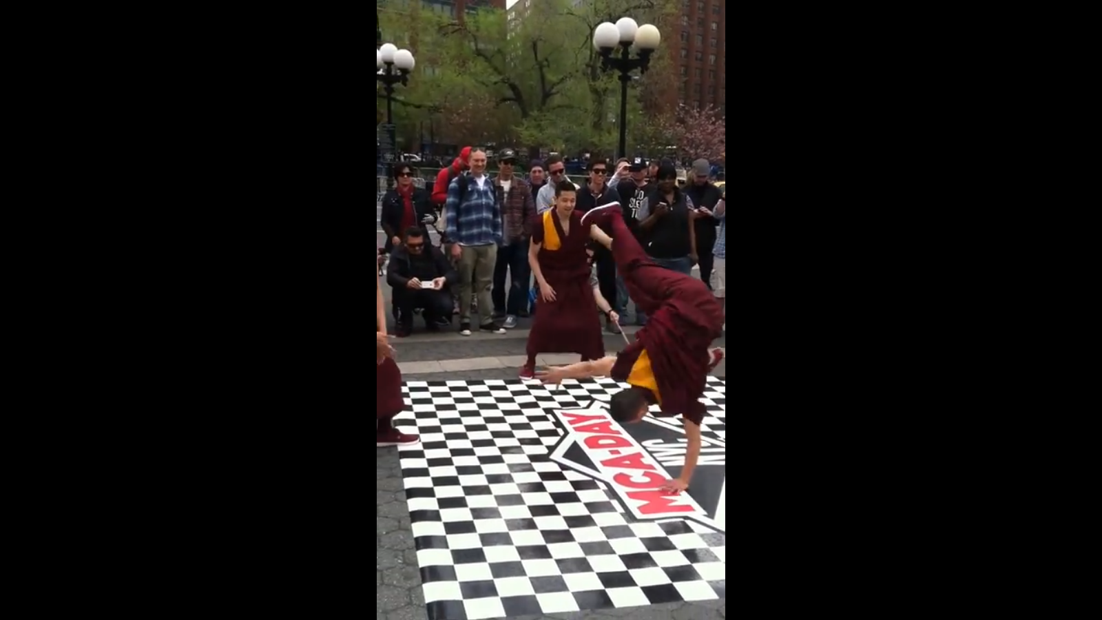 Breakdancing monks