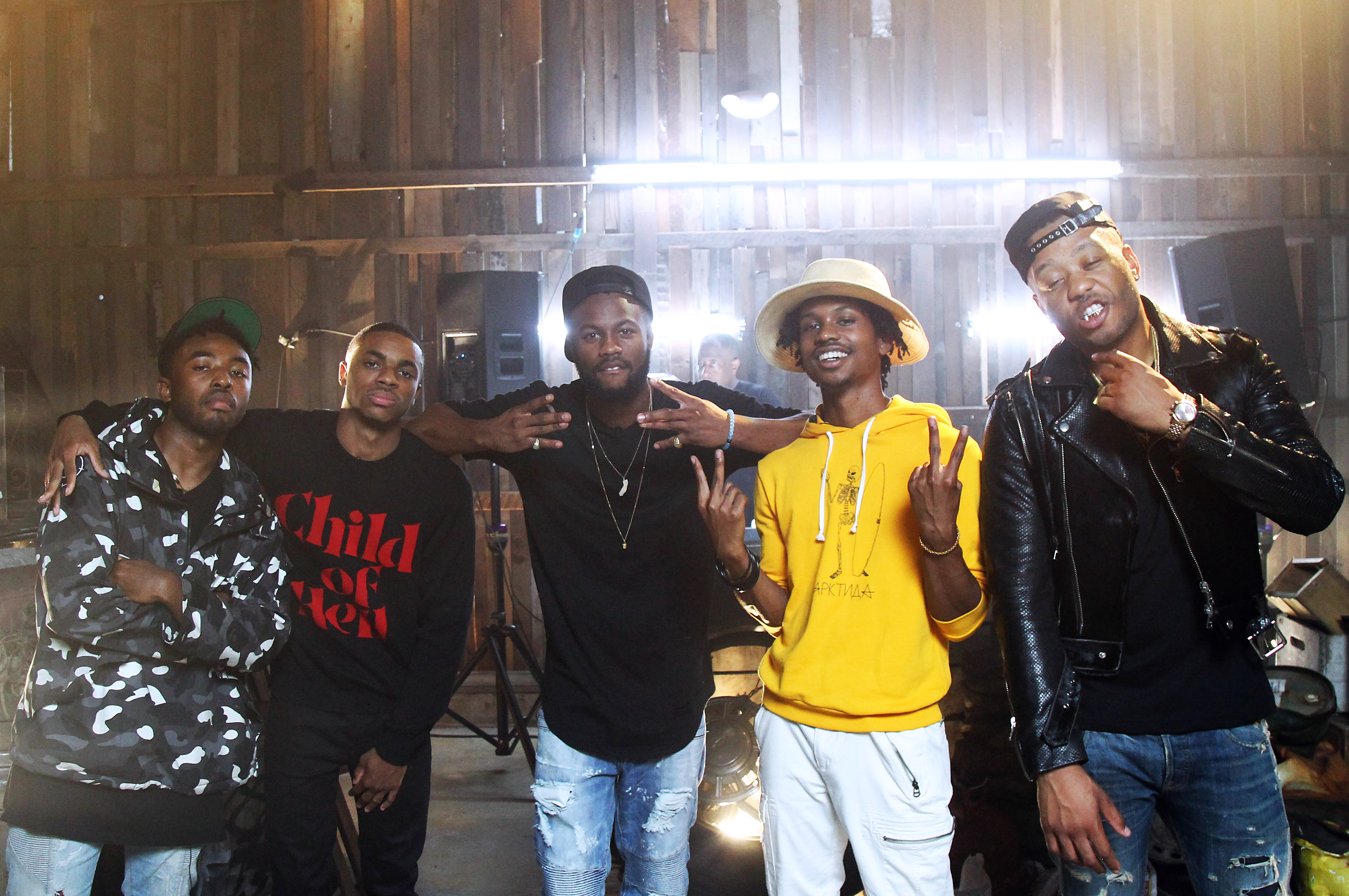 (L - R) King Mez, Vince Staples, King Mez, Raury, J Doe attend BET Hip Hop Awards Cypher Shoots - Day 2 on August 26, 2015 in Brooklyn City.